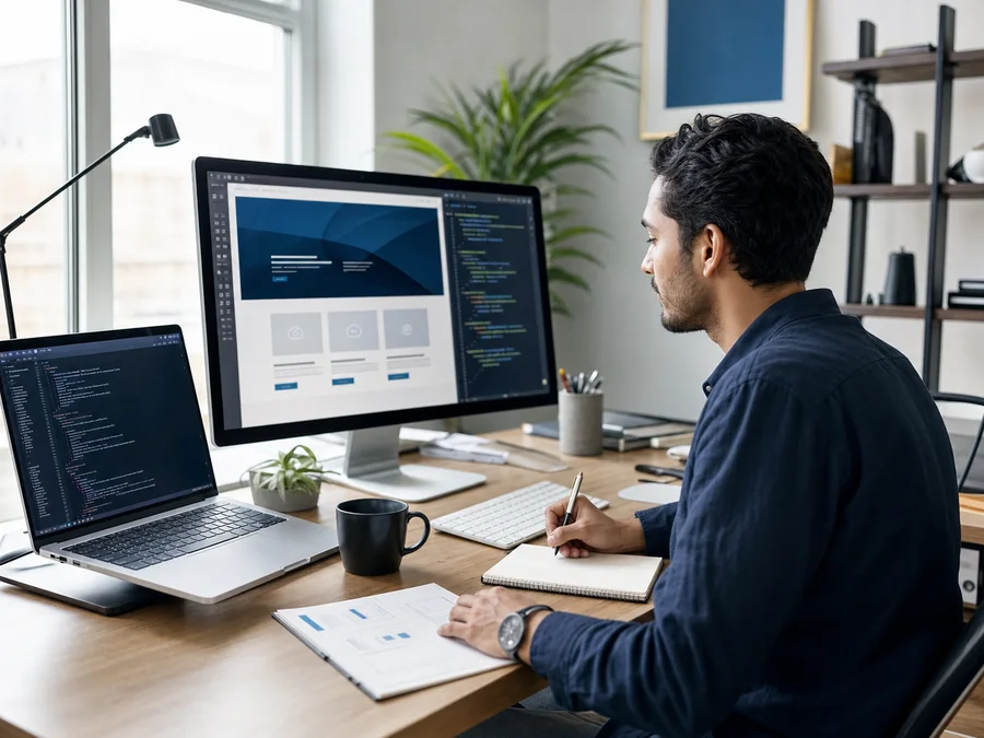 Profesional diseñando y desarrollando una experiencia web